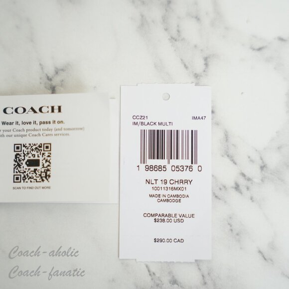 COACH CCZ21 Nolita 19 With Cherry Print In Smooth Leather Gold/Black Multi